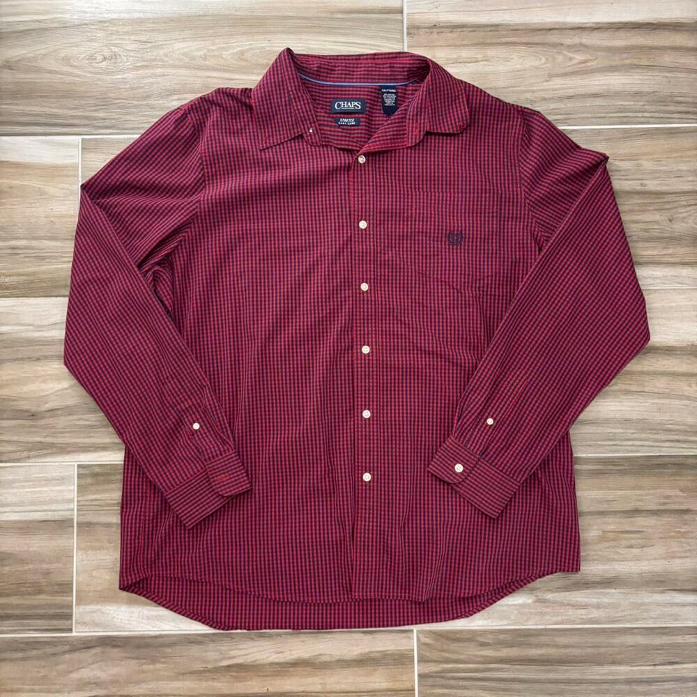 Chaps Red Button Down Dress Shirt